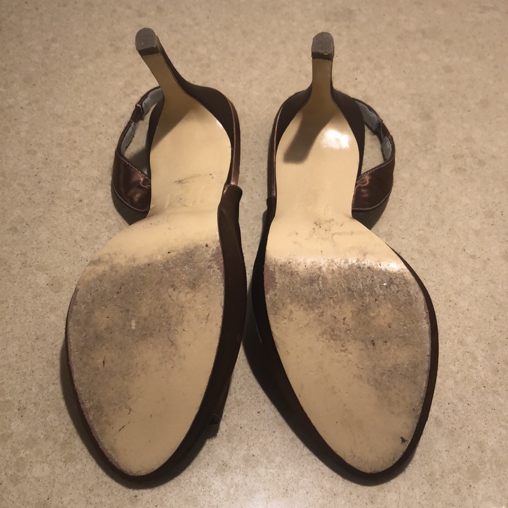 Lela Rose Unforgettable Moments Brown Satin Sandals - Picture 5 of 12